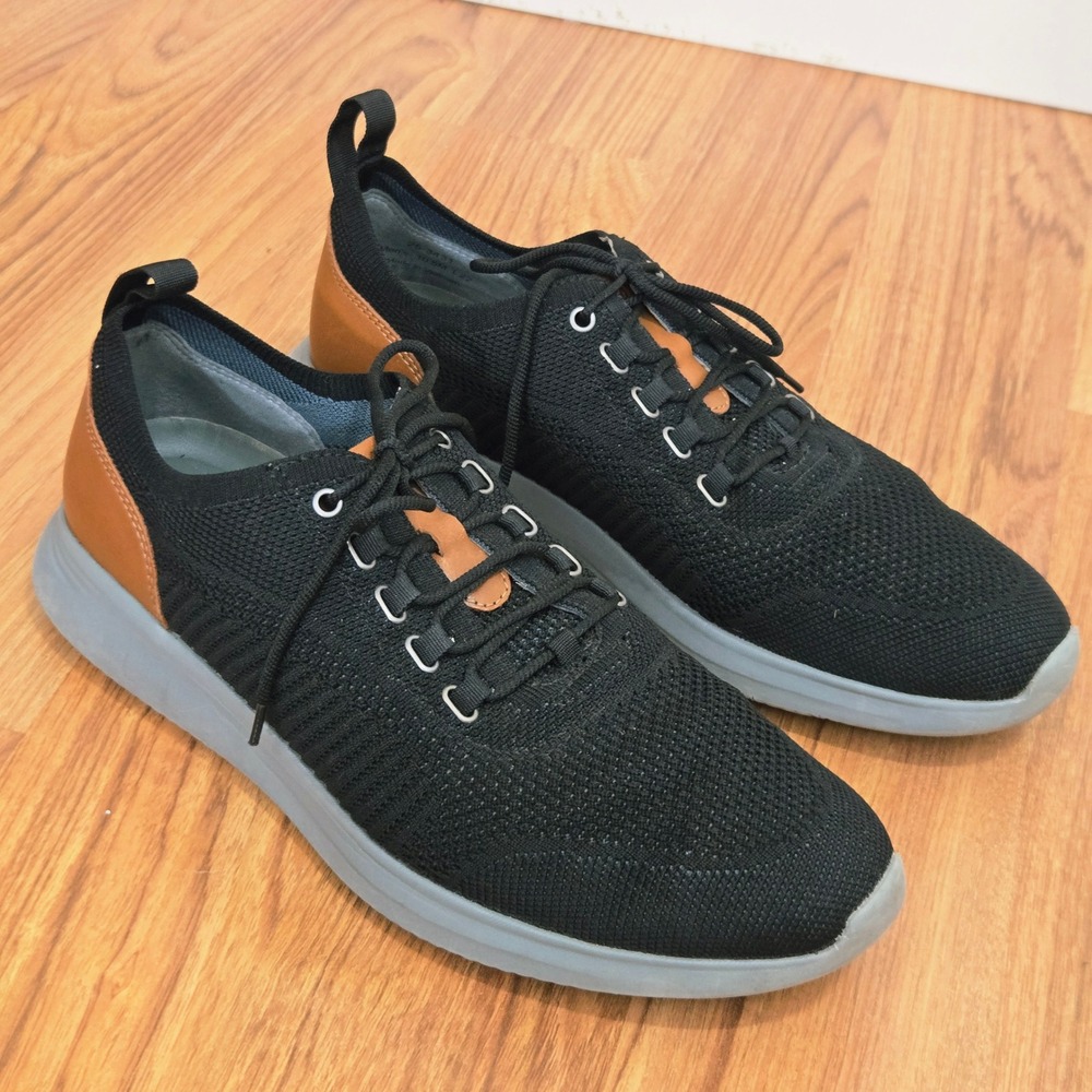 Johnston & Murphy Amherst Knit U-Throat Sneakers Mens 10.5M Black 25-3431 Casual - Picture 3 of 8